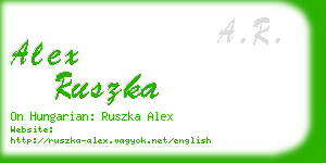 alex ruszka business card